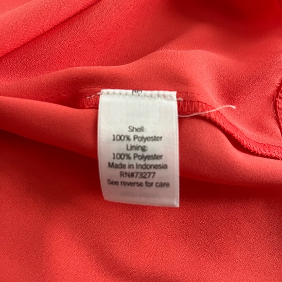 Nine West Deep Coral Women's Sleeveless V-Neck Lined Top Women’s size XL - Picture 11 of 16